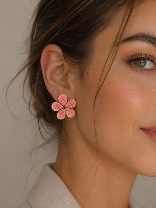 Boucles Fleur Rose Poudré