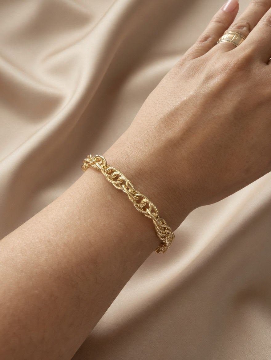 Bracelet Maillons Texturés