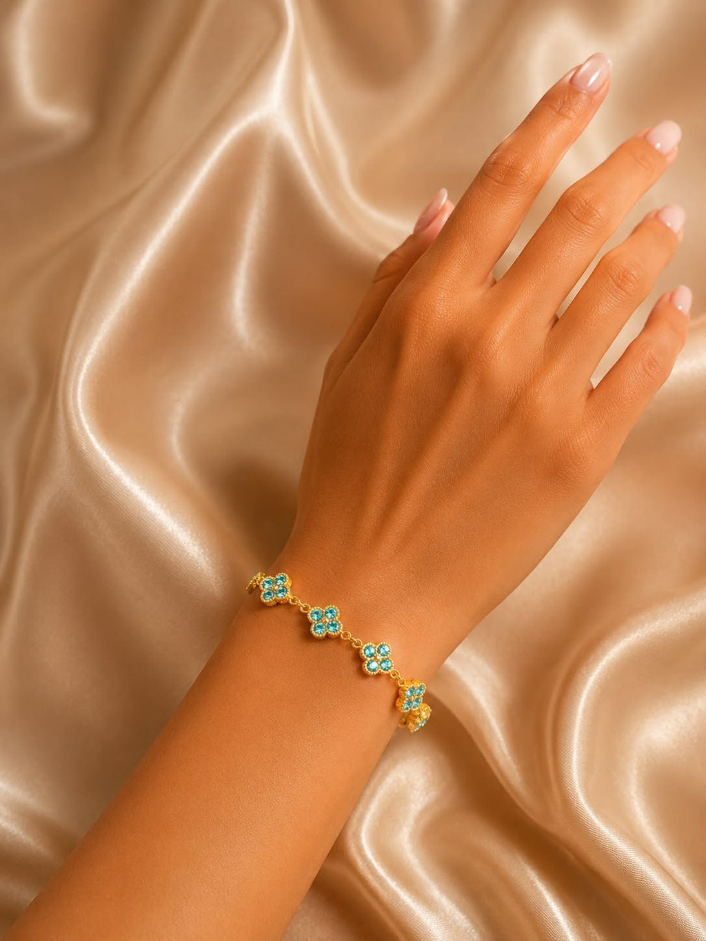 Bracelet Fleurs Turquoise