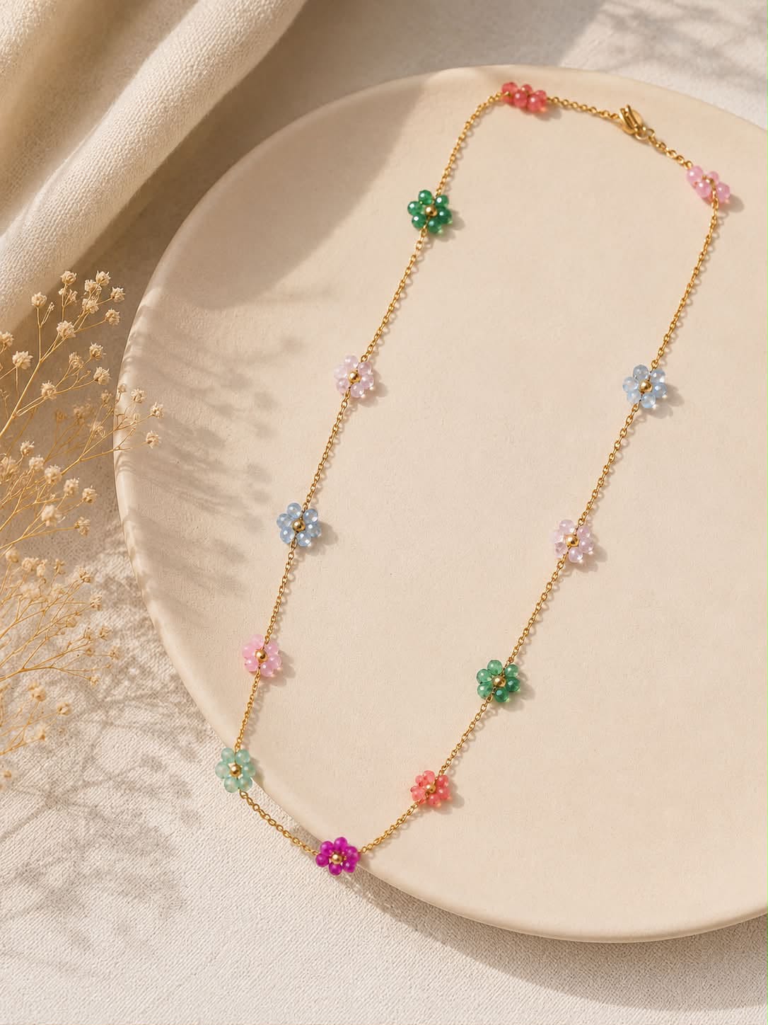 Collier Fleurs Multicolores
