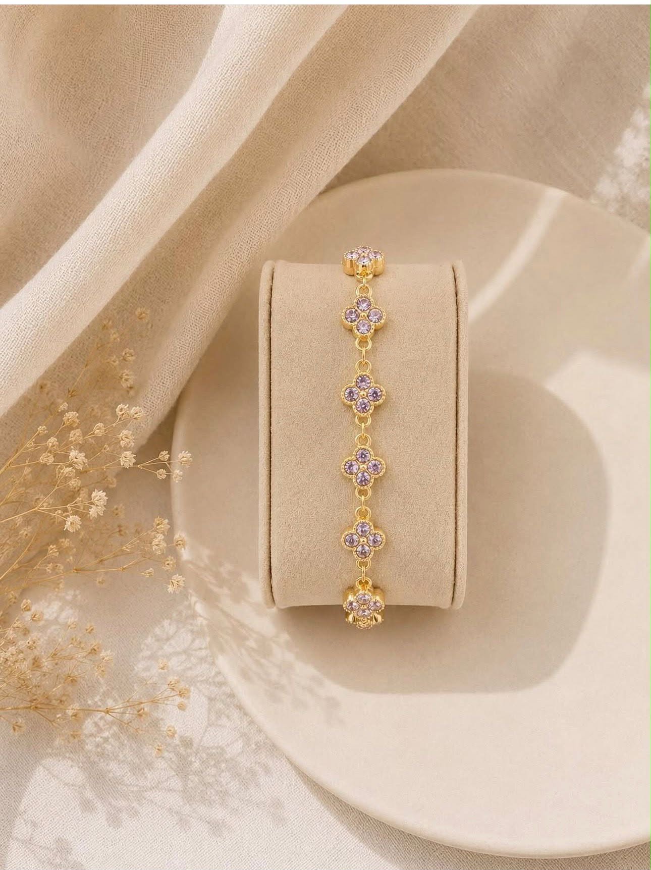 Bracelet Fleurs Violettes
