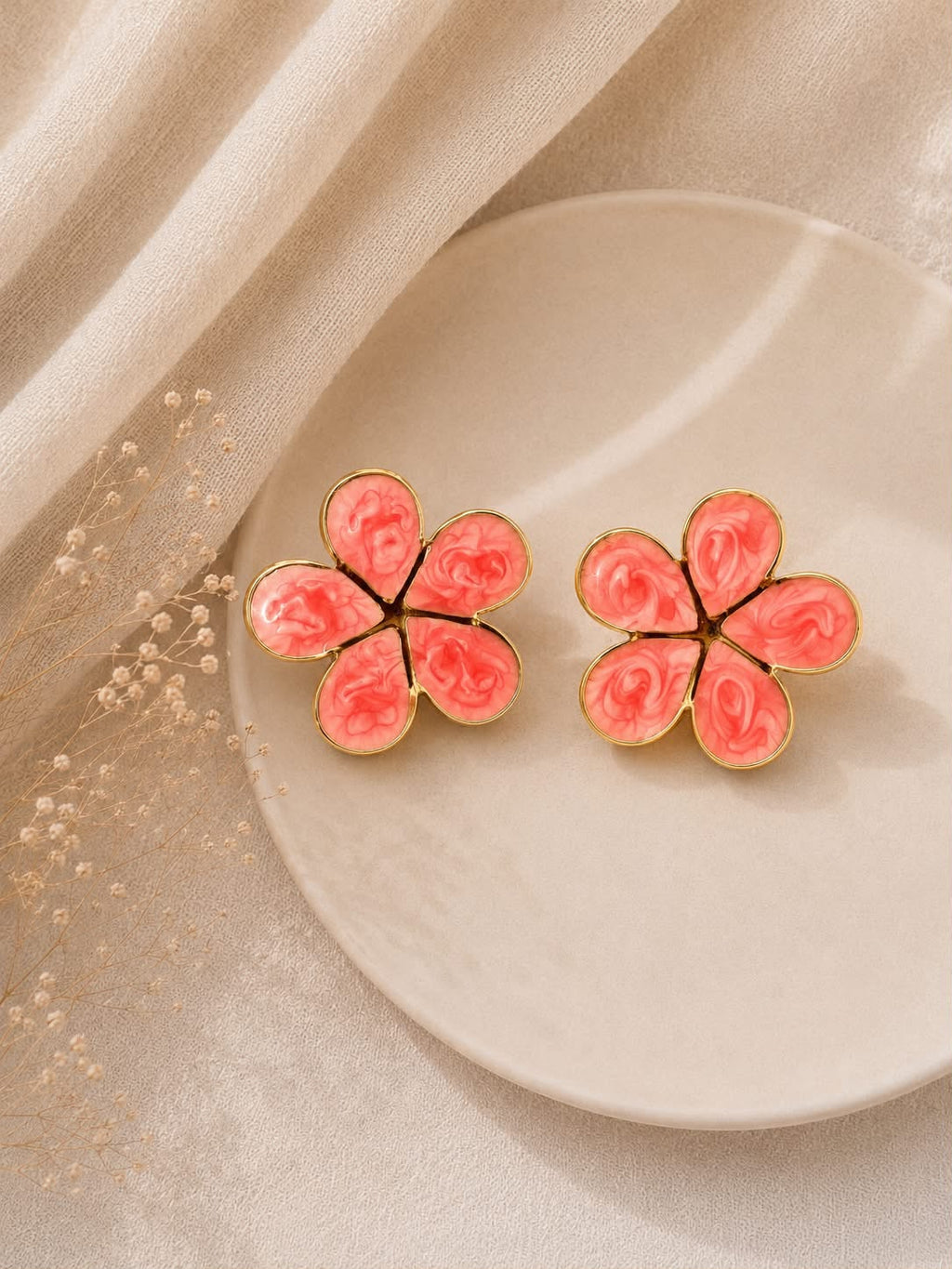 Boucles Fleur Corail