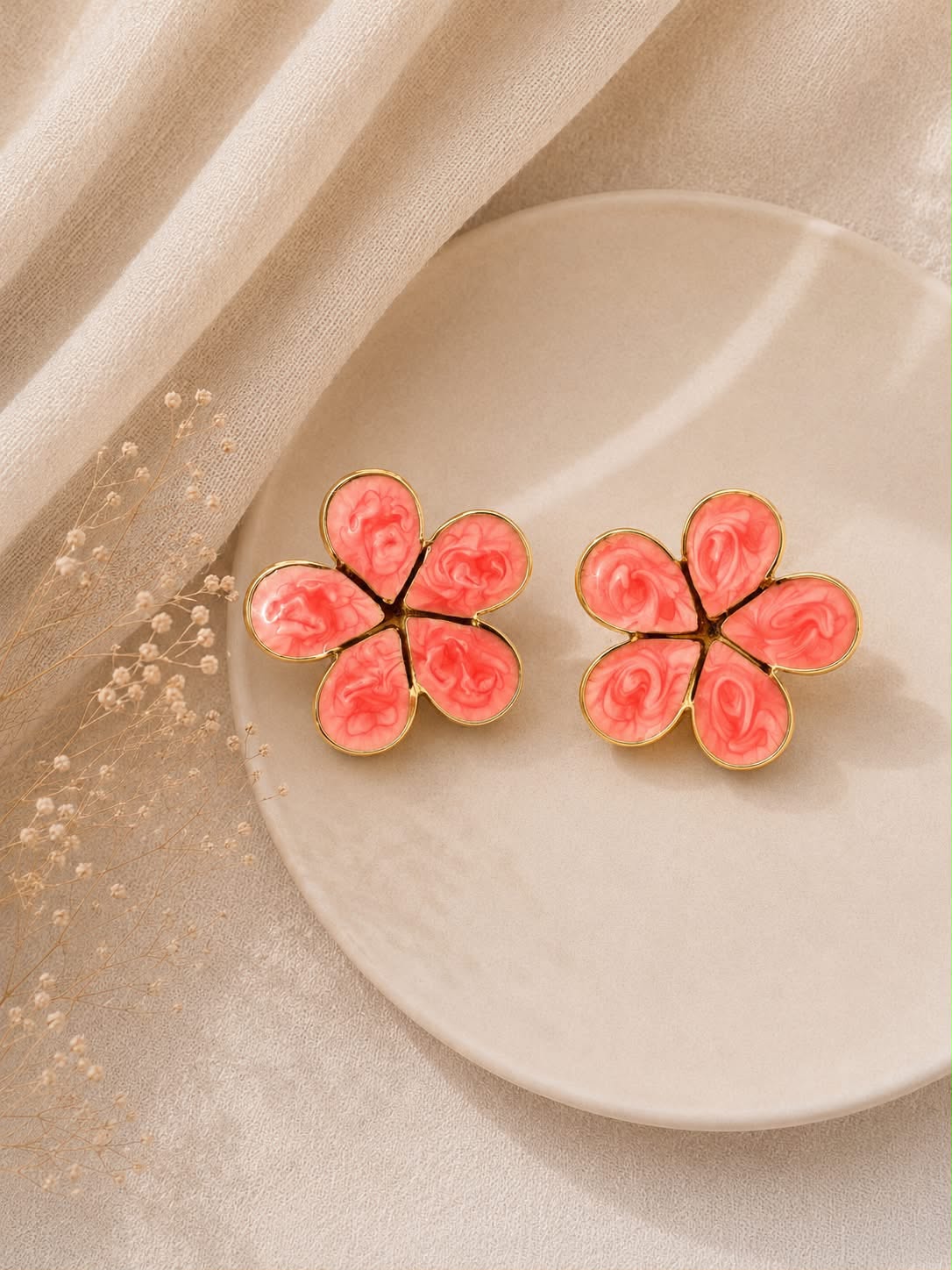 Boucles Fleur Corail