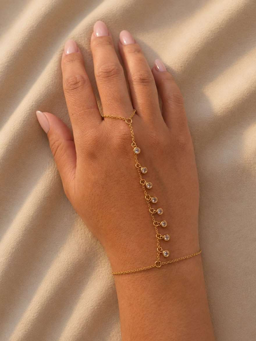 Bracelet de main « Zircons »