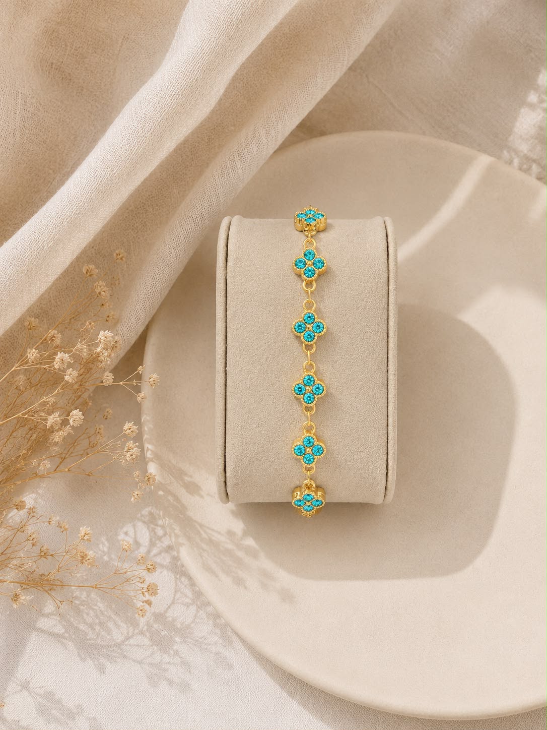 Bracelet Fleurs Turquoise